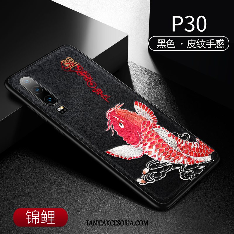 Etui Huawei P30 Akcesoria Relief Ochraniacz, Obudowa Huawei P30 Skóra Chiński Styl Anti-fall