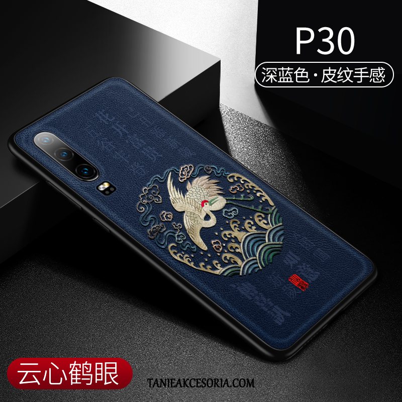 Etui Huawei P30 Akcesoria Relief Ochraniacz, Obudowa Huawei P30 Skóra Chiński Styl Anti-fall