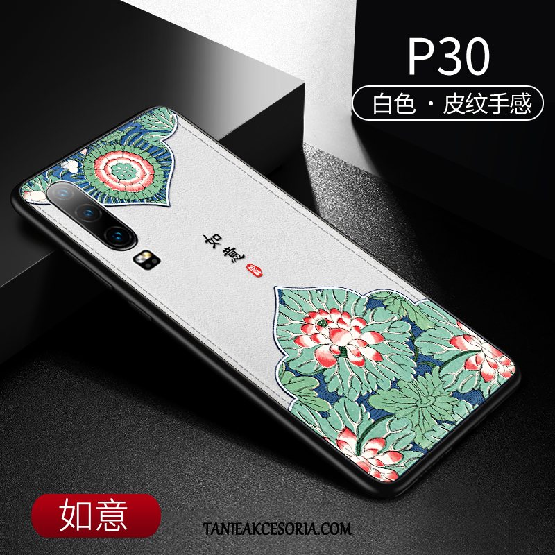 Etui Huawei P30 Akcesoria Relief Ochraniacz, Obudowa Huawei P30 Skóra Chiński Styl Anti-fall