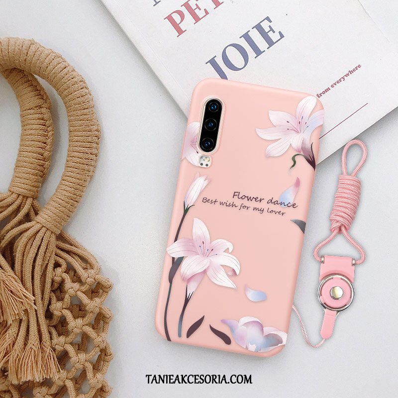 Etui Huawei P30 Anti-fall Moda All Inclusive, Obudowa Huawei P30 Wiatr Czerwony Netto Różowe