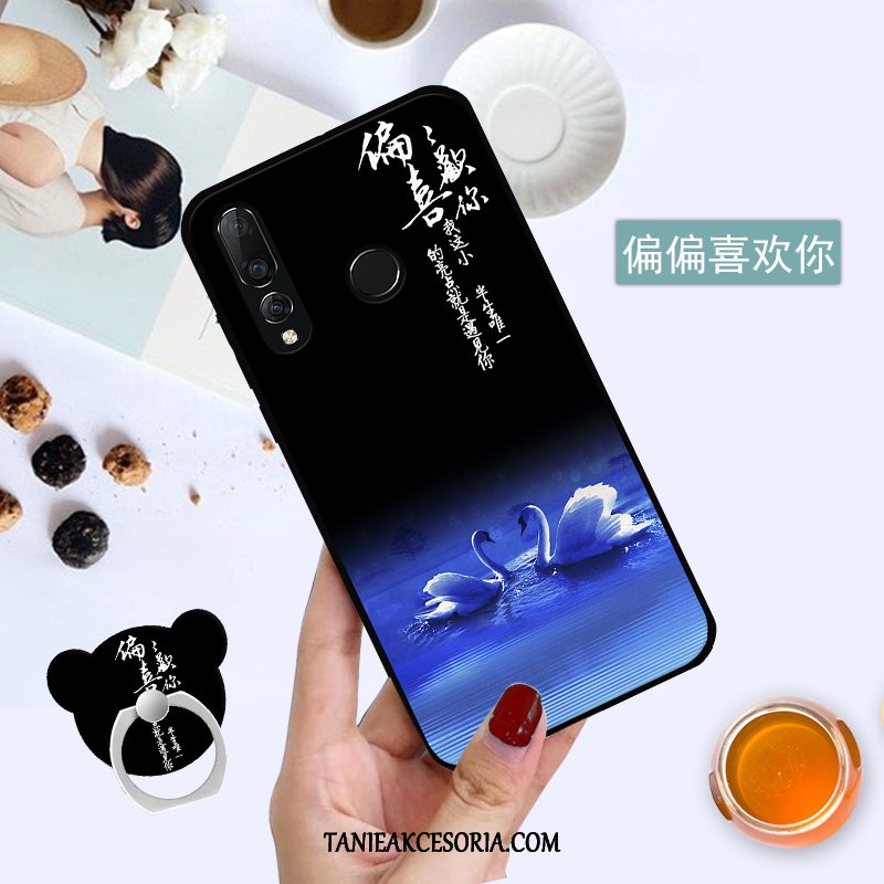 Etui Huawei P30 Lite Kreskówka Wisząca Szyja Młodzież, Obudowa Huawei P30 Lite Telefon Komórkowy Anti-fall Biały