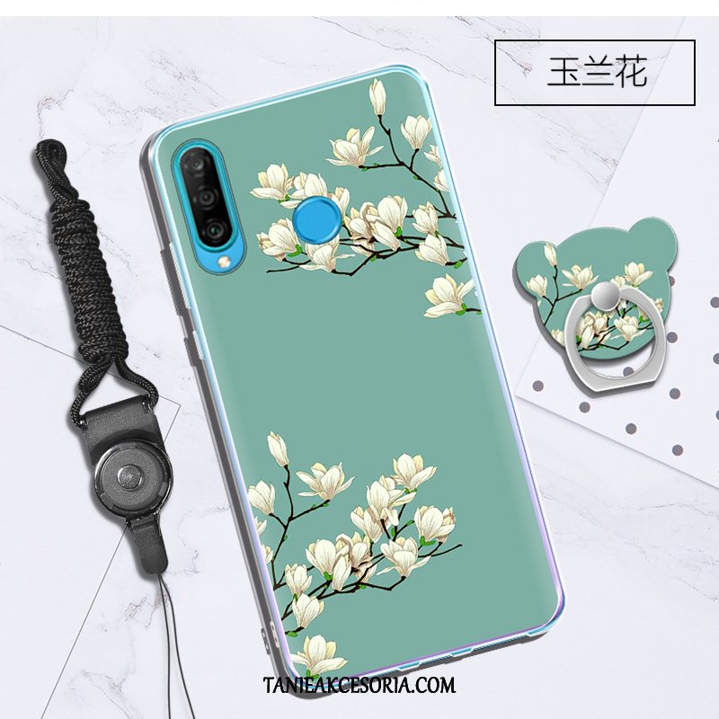 Etui Huawei P30 Lite Moda Zielony Miękki, Pokrowce Huawei P30 Lite Wiszące Ozdoby Telefon Komórkowy