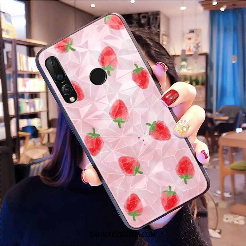 Etui Huawei P30 Lite Różowe Anti-fall Czerwony Netto, Pokrowce Huawei P30 Lite Kształt Diamentu Mały Telefon Komórkowy