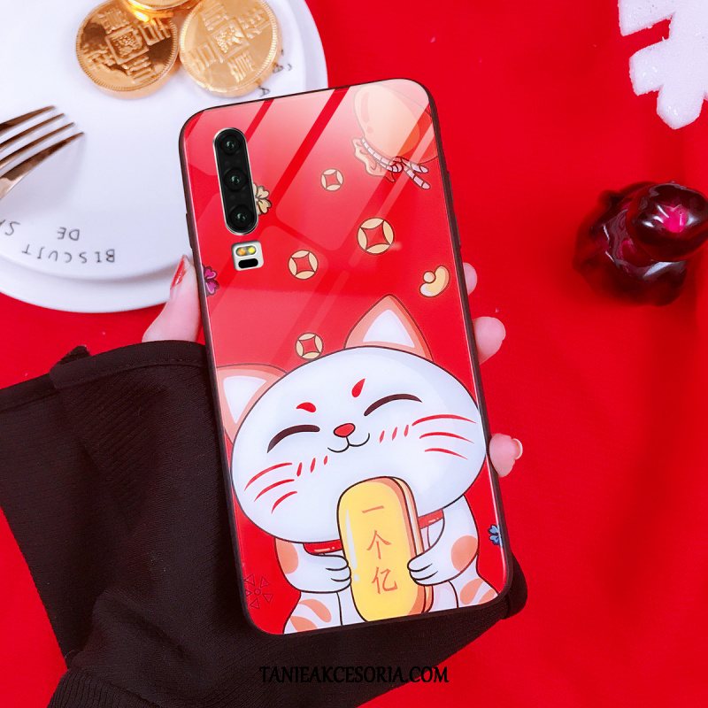 Etui Huawei P30 Osobowość Nowy Chiński Styl, Pokrowce Huawei P30 Modna Marka Bóg Bogactwa Kotek