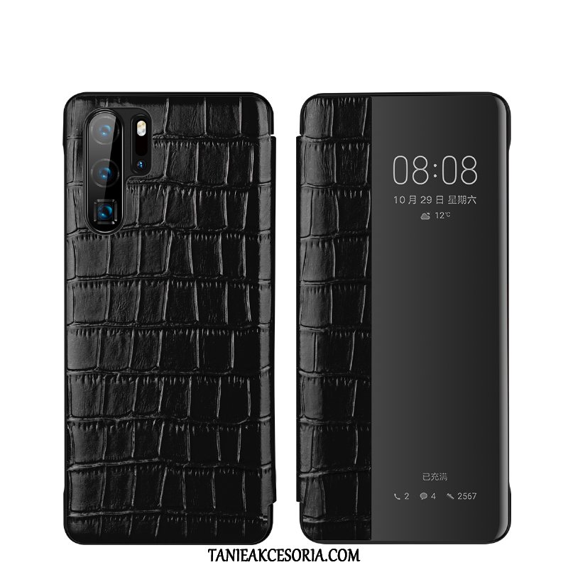 Etui Huawei P30 Pro Wzór Krokodyla Czerwony Telefon Komórkowy, Futerał Huawei P30 Pro Skóra Bydlęca Skórzany