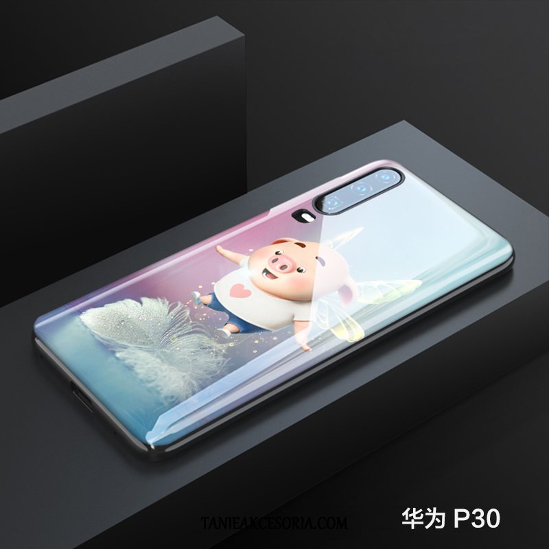 Etui Huawei P30 Zakochani Anti-fall Telefon Komórkowy, Pokrowce Huawei P30 Niebieski Szkło Kreskówka