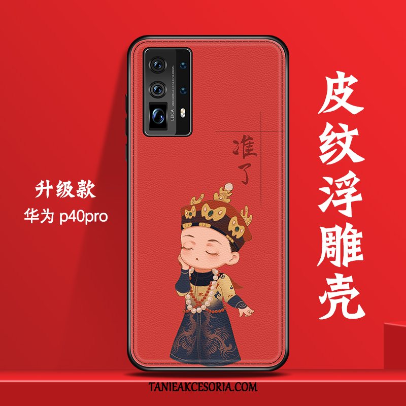 Etui Huawei P40 Kreatywne Tendencja Ochraniacz, Pokrowce Huawei P40 Wysoki Koniec Vintage Czerwony