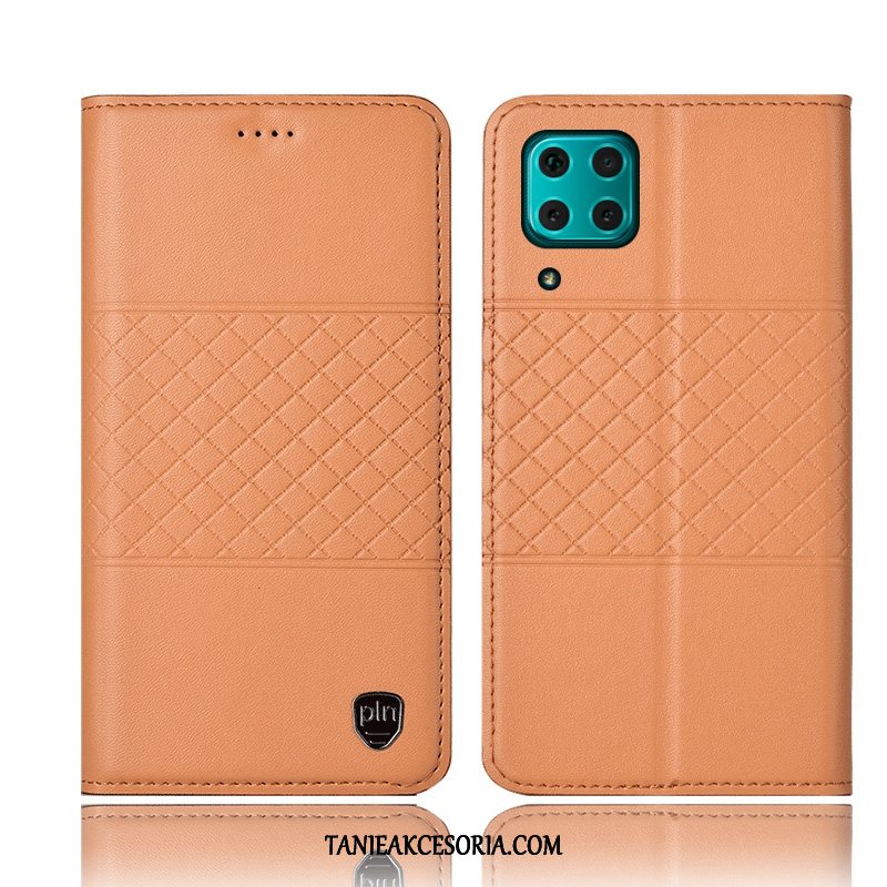 Etui Huawei P40 Lite Czarny Anti-fall Prawdziwa Skóra, Obudowa Huawei P40 Lite Ochraniacz Telefon Komórkowy