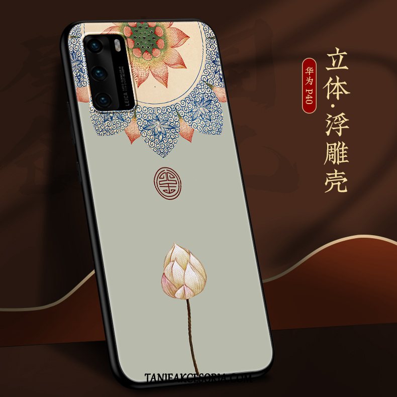 Etui Huawei P40 Modna Marka Anti-fall Nubuku, Pokrowce Huawei P40 Cienkie Chiński Styl Nowy Beige Farbe