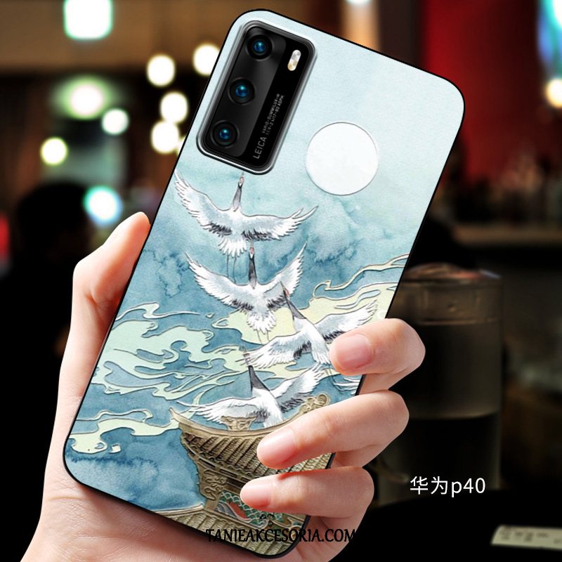 Etui Huawei P40 Ochraniacz Miękki Relief, Pokrowce Huawei P40 Niebieski Telefon Komórkowy