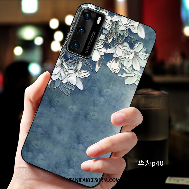 Etui Huawei P40 Ochraniacz Miękki Relief, Pokrowce Huawei P40 Niebieski Telefon Komórkowy