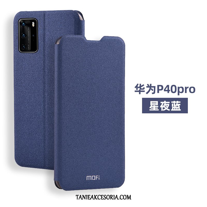 Etui Huawei P40 Pro Anti-fall Klapa Ochraniacz, Obudowa Huawei P40 Pro Czerwony Skórzany Futerał Silikonowe