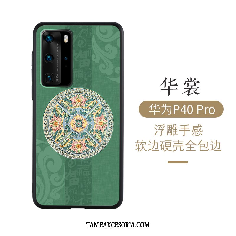 Etui Huawei P40 Pro Niebieski Anti-fall Relief, Futerał Huawei P40 Pro Ochraniacz Chiński Styl Wiatr