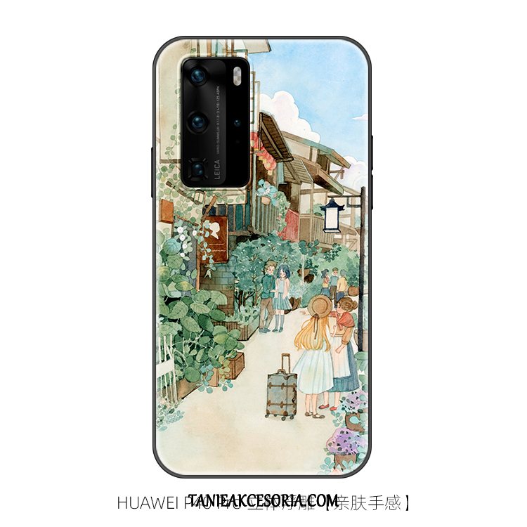 Etui Huawei P40 Pro Piękny Kreatywne Nubuku, Pokrowce Huawei P40 Pro Niebieski Oryginalny Czerwony Netto