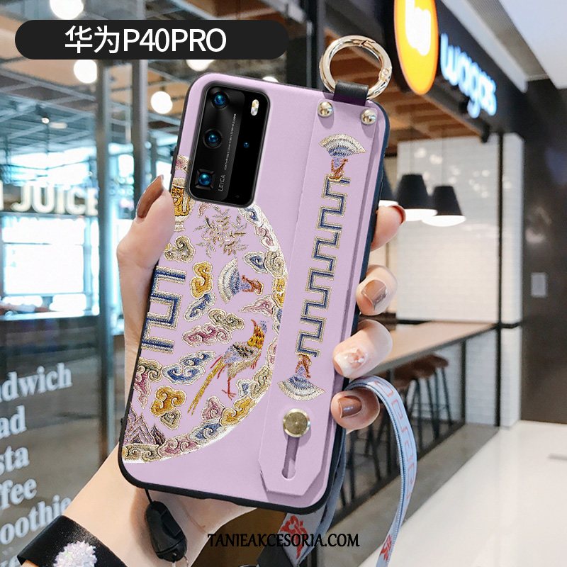 Etui Huawei P40 Pro Purpurowy Miękki Wzór, Futerał Huawei P40 Pro Telefon Komórkowy Chiński Styl Tendencja