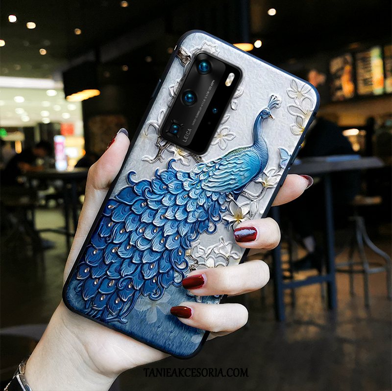 Etui Huawei P40 Pro Relief Etniczny Zakochani, Pokrowce Huawei P40 Pro Tendencja Anti-fall Nubuku