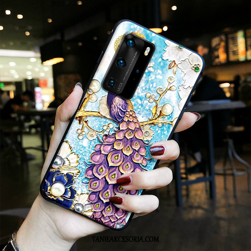 Etui Huawei P40 Pro Relief Etniczny Zakochani, Pokrowce Huawei P40 Pro Tendencja Anti-fall Nubuku