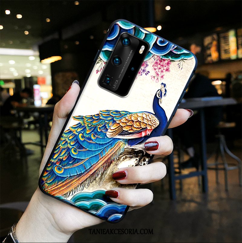 Etui Huawei P40 Pro Relief Etniczny Zakochani, Pokrowce Huawei P40 Pro Tendencja Anti-fall Nubuku