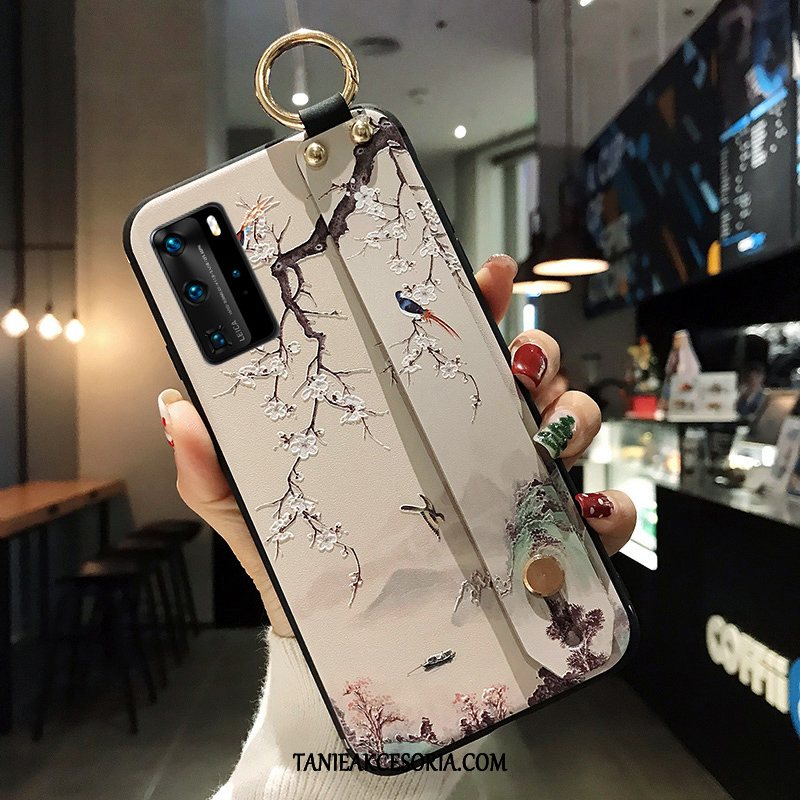 Etui Huawei P40 Pro Relief Ochraniacz Wiatr, Obudowa Huawei P40 Pro All Inclusive Silikonowe Niebieski