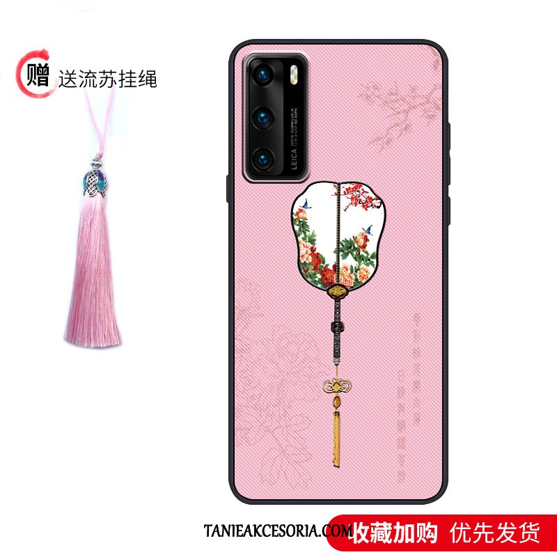 Etui Huawei P40 Purpurowy Vintage Moda, Futerał Huawei P40 Nubuku Telefon Komórkowy Pałac