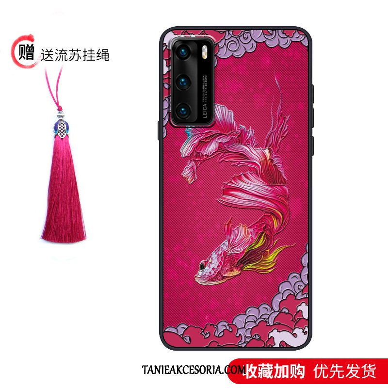 Etui Huawei P40 Purpurowy Vintage Moda, Futerał Huawei P40 Nubuku Telefon Komórkowy Pałac