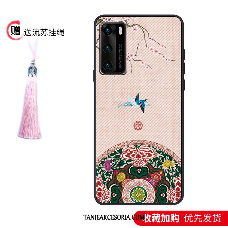 Etui Huawei P40 Purpurowy Vintage Moda, Futerał Huawei P40 Nubuku Telefon Komórkowy Pałac