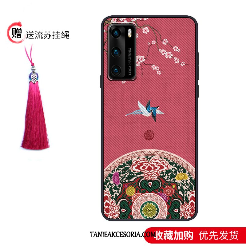 Etui Huawei P40 Purpurowy Vintage Moda, Futerał Huawei P40 Nubuku Telefon Komórkowy Pałac