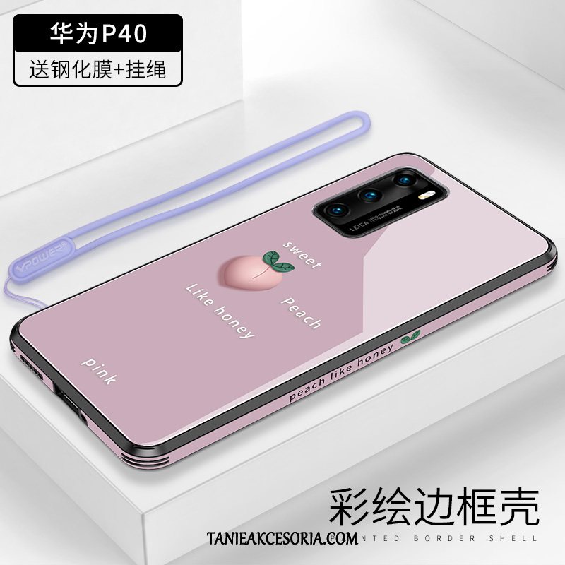 Etui Huawei P40 Telefon Komórkowy Purpurowy Szkło, Obudowa Huawei P40 Czerwony Netto Ochraniacz Proste