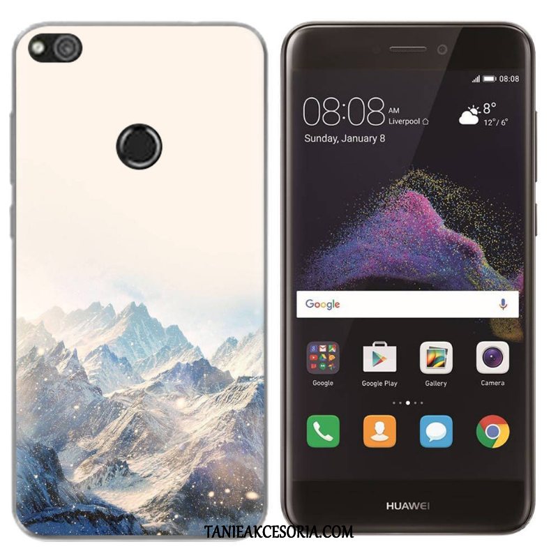 Etui Huawei P8 Lite 2017 Silikonowe Biały Niebieski, Pokrowce Huawei P8 Lite 2017 Miękki Sceneria Nowy