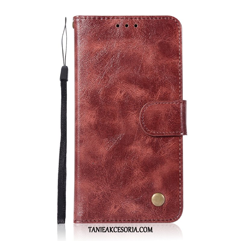 Etui Huawei Y5 2018 Jednolity Kolor Szary Skórzany, Futerał Huawei Y5 2018 Ochraniacz Wzór Vintage