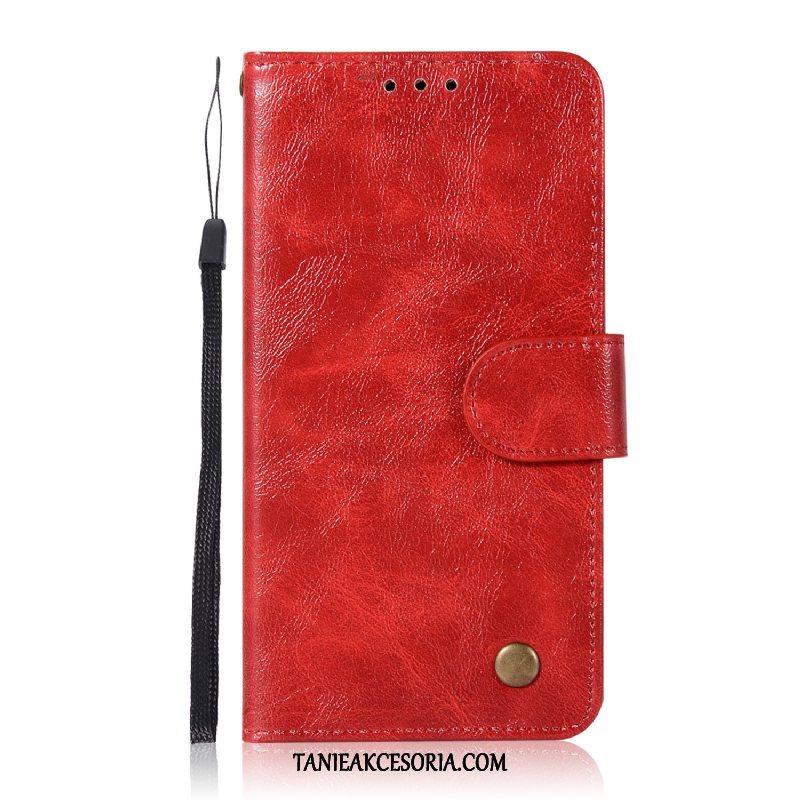 Etui Huawei Y5 2018 Jednolity Kolor Szary Skórzany, Futerał Huawei Y5 2018 Ochraniacz Wzór Vintage