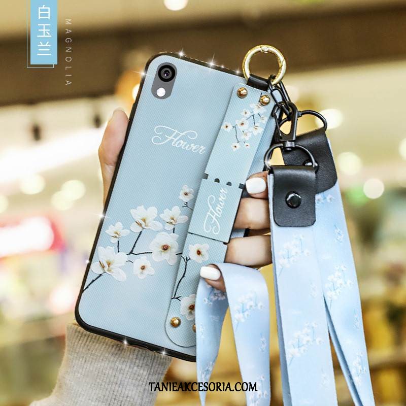 Etui Huawei Y5 2019 Niebieski Wisząca Szyja Czerwony Netto, Pokrowce Huawei Y5 2019 Z Kryształkami Telefon Komórkowy