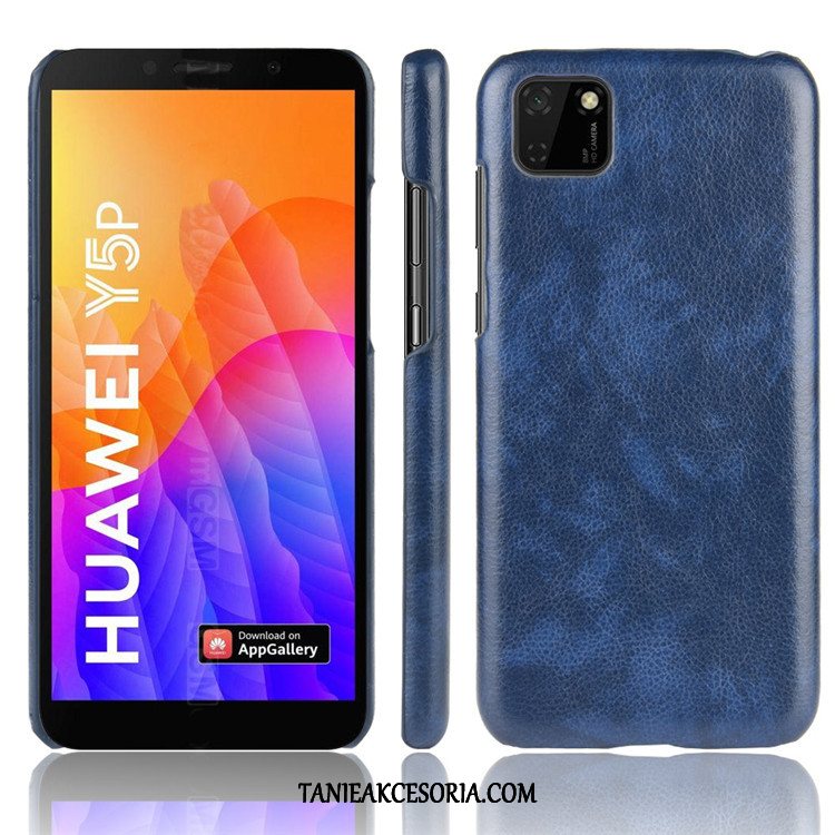 Etui Huawei Y5p Wzór Litchi Skóra, Obudowa Huawei Y5p Telefon Komórkowy Czarny Trudno