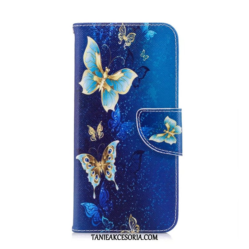 Etui Huawei Y6 2018 Skórzany Futerał Telefon Komórkowy Niebieski, Obudowa Huawei Y6 2018 Kolor Ochraniacz