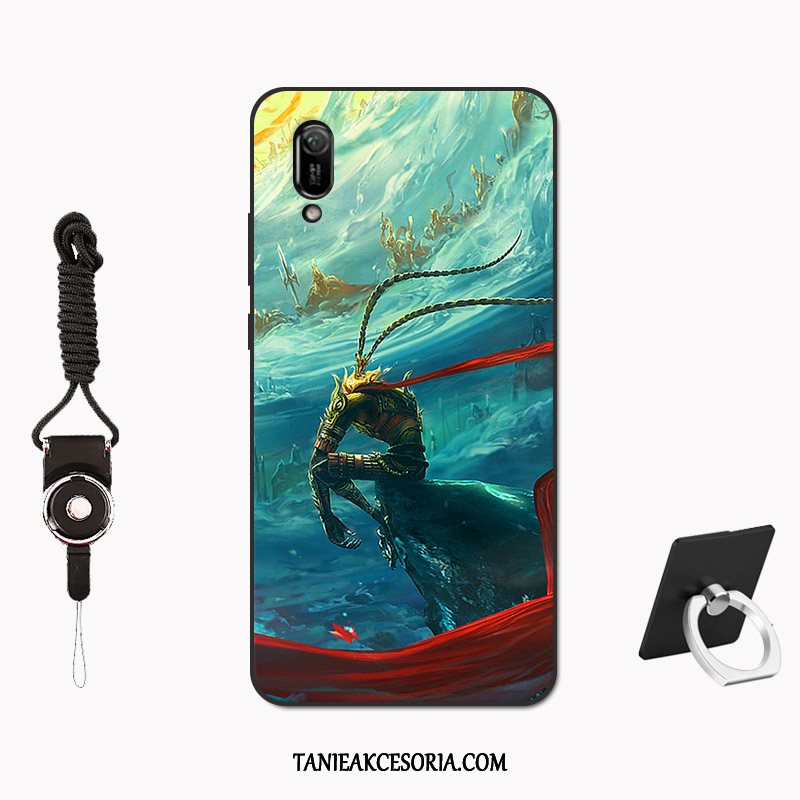 Etui Huawei Y6 2019 Kreatywne Czerwony Netto Wysoki Koniec, Futerał Huawei Y6 2019 Modna Marka Szkło Hartowane Ciemno Niebieski