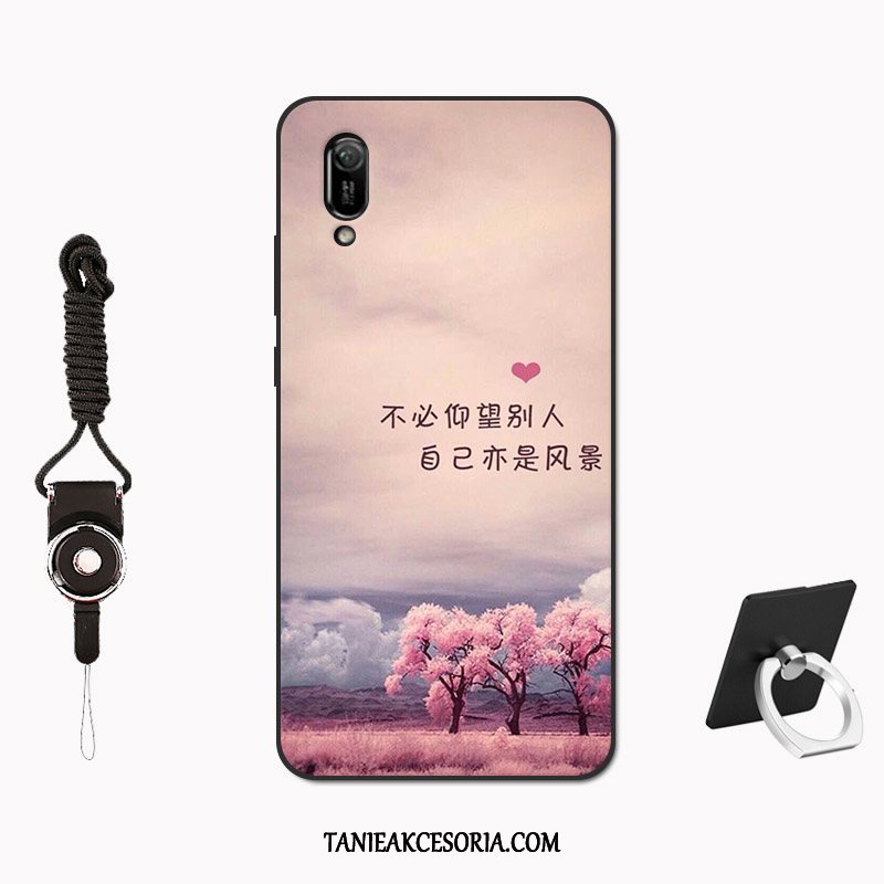 Etui Huawei Y6 2019 Kreatywne Czerwony Netto Wysoki Koniec, Futerał Huawei Y6 2019 Modna Marka Szkło Hartowane Ciemno Niebieski