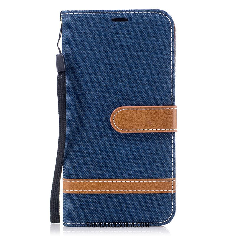 Etui Huawei Y6 2019 Skórzany Futerał Ochraniacz Telefon Komórkowy, Obudowa Huawei Y6 2019 Niebieski Portfel Denim