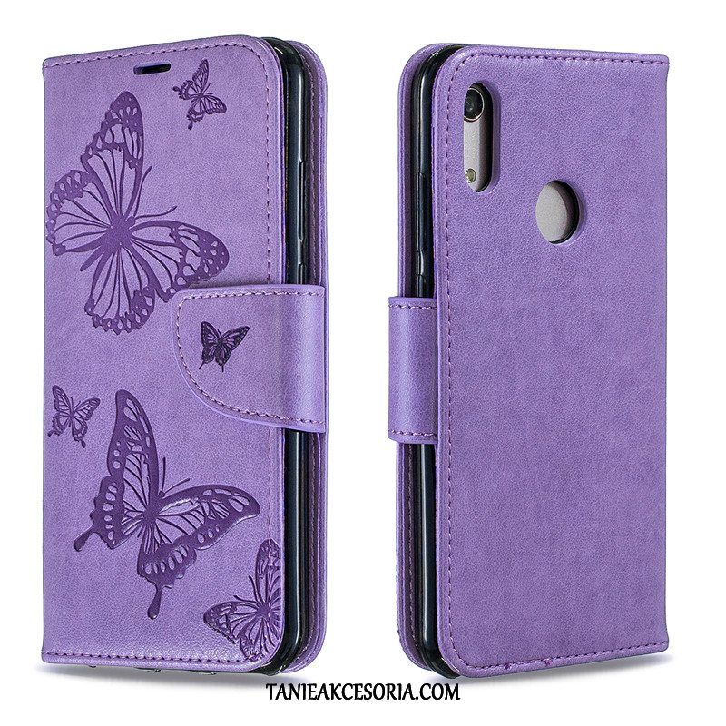 Etui Huawei Y6s Wiszące Ozdoby Purpurowy Motyl, Obudowa Huawei Y6s Młodzież Relief Ochraniacz