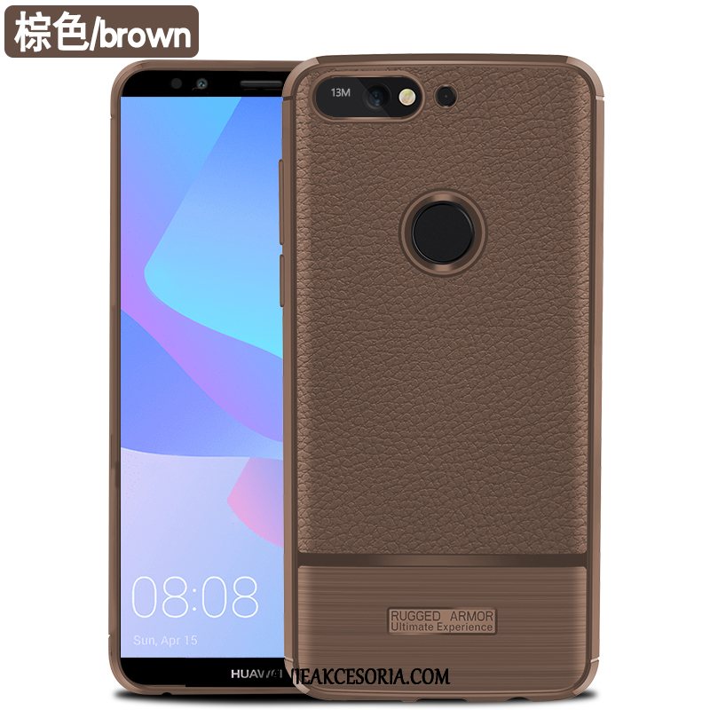 Etui Huawei Y7 2018 All Inclusive Cienkie Ochraniacz, Pokrowce Huawei Y7 2018 Skóra Telefon Komórkowy Wzór Braun