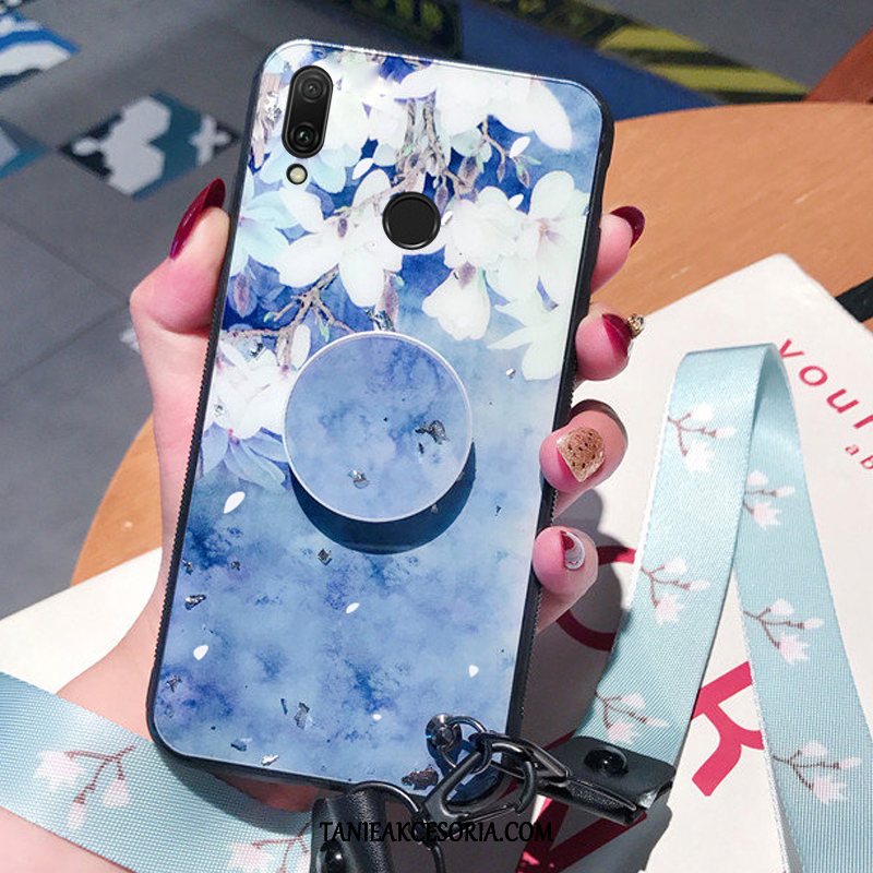 Etui Huawei Y7 2019 Biały Wspornik Telefon Komórkowy, Obudowa Huawei Y7 2019 Ochraniacz Wiszące Ozdoby