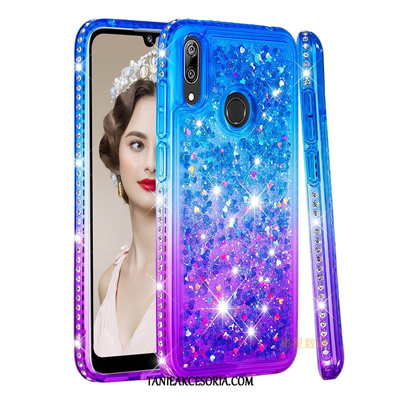 Etui Huawei Y7 2019 Miękki Tendencja Różowe, Obudowa Huawei Y7 2019 Z Kryształkami All Inclusive Anti-fall