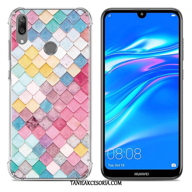 Etui Huawei Y7 2019 Różowe Kreatywne Anti-fall, Pokrowce Huawei Y7 2019 Tendencja Telefon Komórkowy Miękki