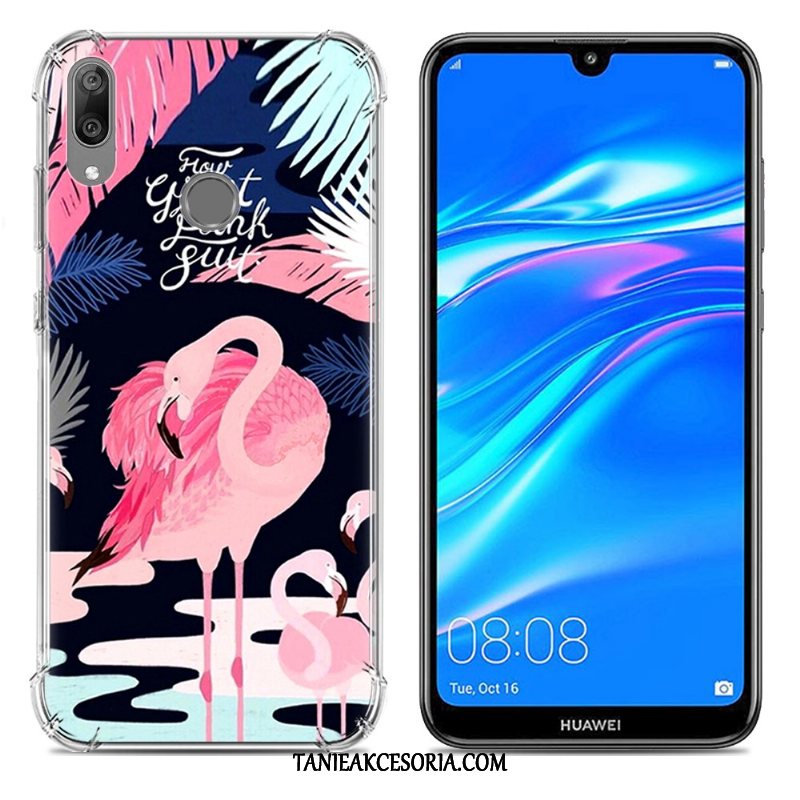 Etui Huawei Y7 2019 Różowe Kreatywne Anti-fall, Pokrowce Huawei Y7 2019 Tendencja Telefon Komórkowy Miękki