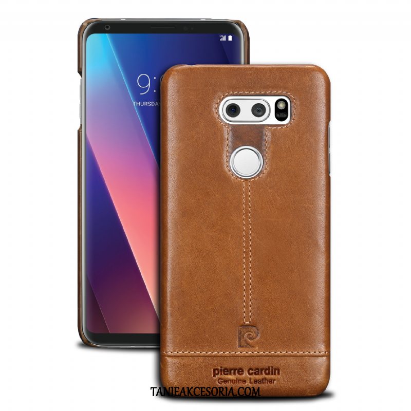 Etui Lg V30 Prawdziwa Skóra Classic Anti-fall, Obudowa Lg V30 Ochraniacz Telefon Komórkowy Czerwony