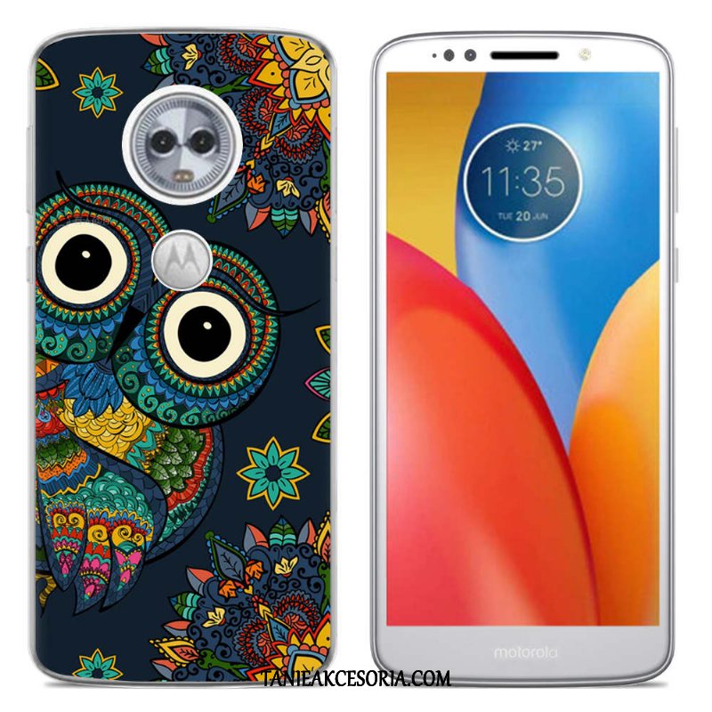 Etui Moto E5 Play Kreatywne Kreskówka Zakochani, Obudowa Moto E5 Play Proste Biały Kwiaty