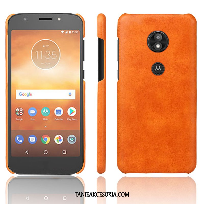 Etui Moto E5 Skórzany Ochraniacz Skóra, Futerał Moto E5 Vintage Jakość Anti-fall Orange