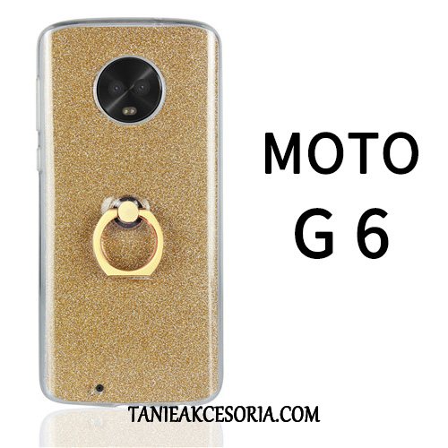 Etui Moto G6 Proszek Ring Kreatywne, Pokrowce Moto G6 Złoto Anti-fall Zielony