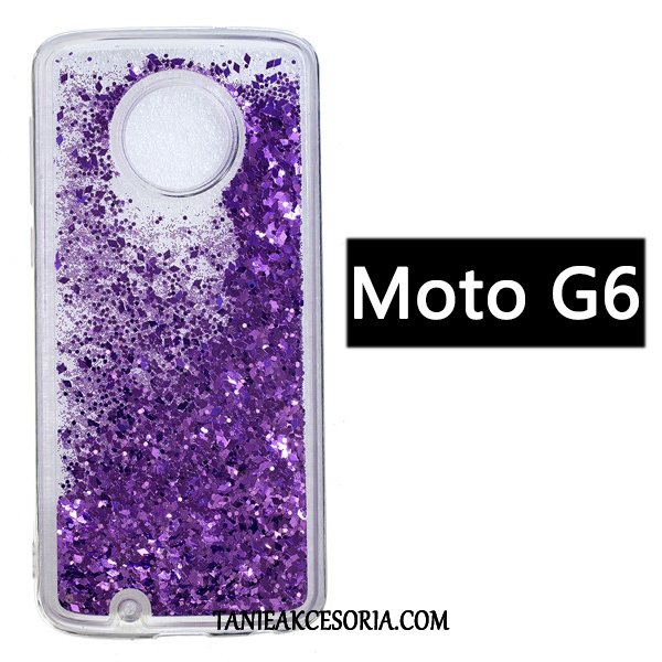 Etui Moto G6 Quicksand Purpurowy Anti-fall, Pokrowce Moto G6 Zielony Miękki Telefon Komórkowy