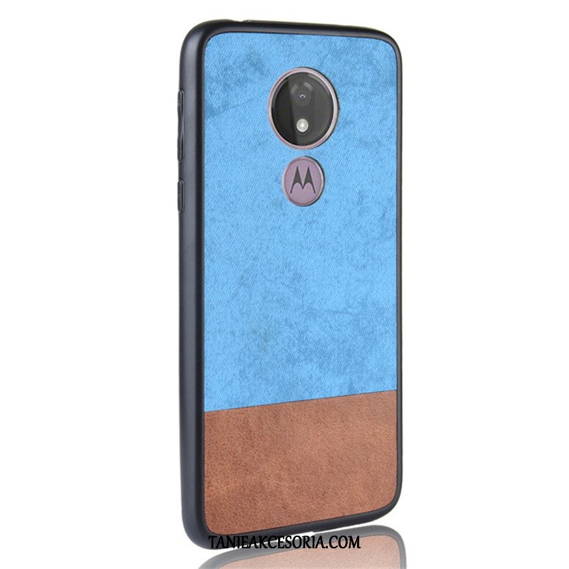 Etui Moto G7 Ochraniacz Skóra All Inclusive, Futerał Moto G7 Telefon Komórkowy Denim Szary