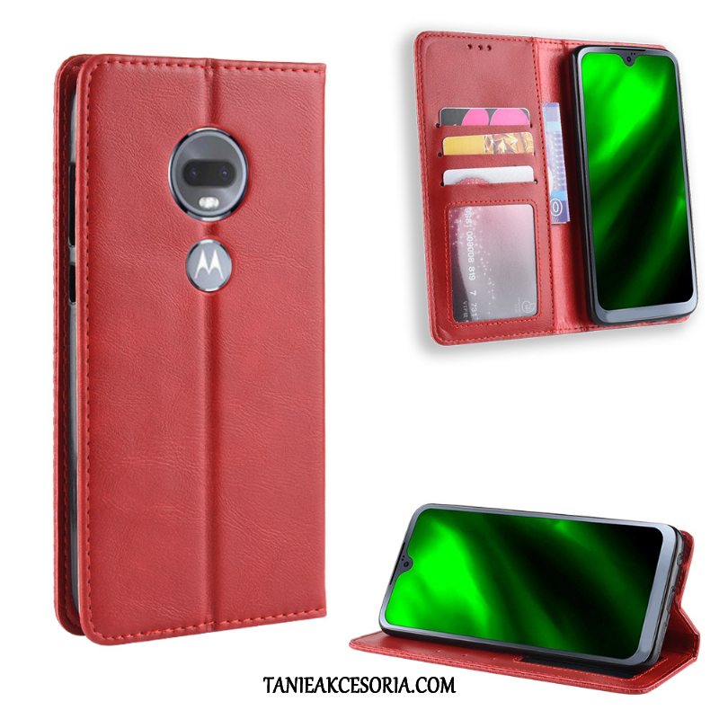 Etui Moto G7 Ochraniacz Vintage Wspornik, Futerał Moto G7 Anti-fall Karta Telefon Komórkowy